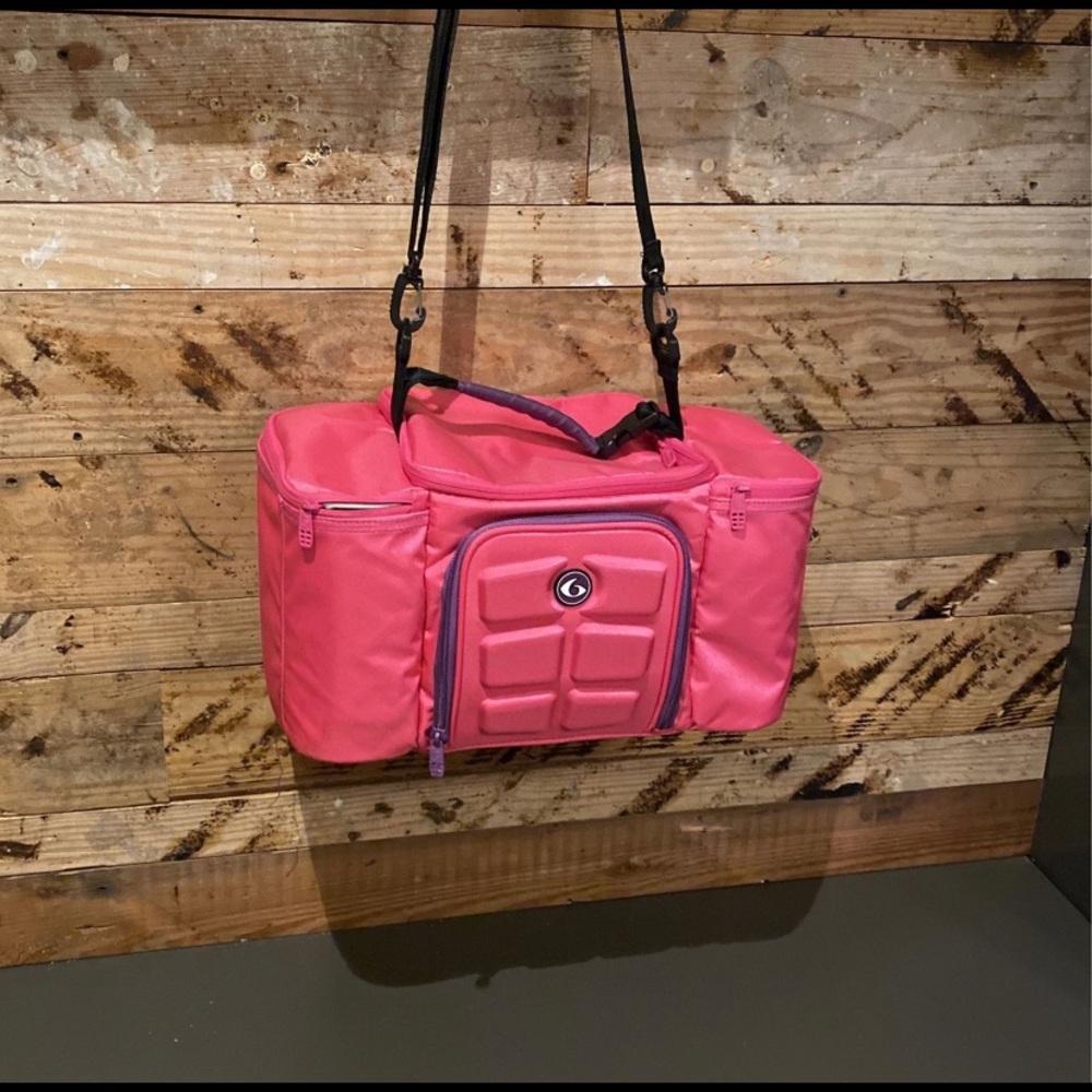 Six pack pink fitness cooler bag